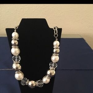 Silver and clear necklace